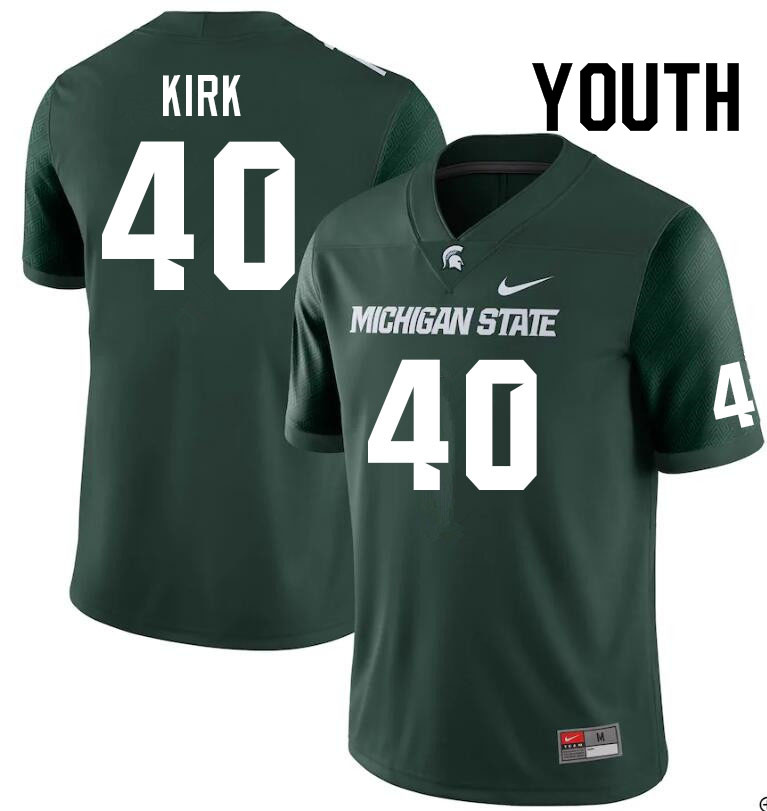 Youth #40 A.J. Kirk Michigan State Spartans College Football Jerseys Sale-Green